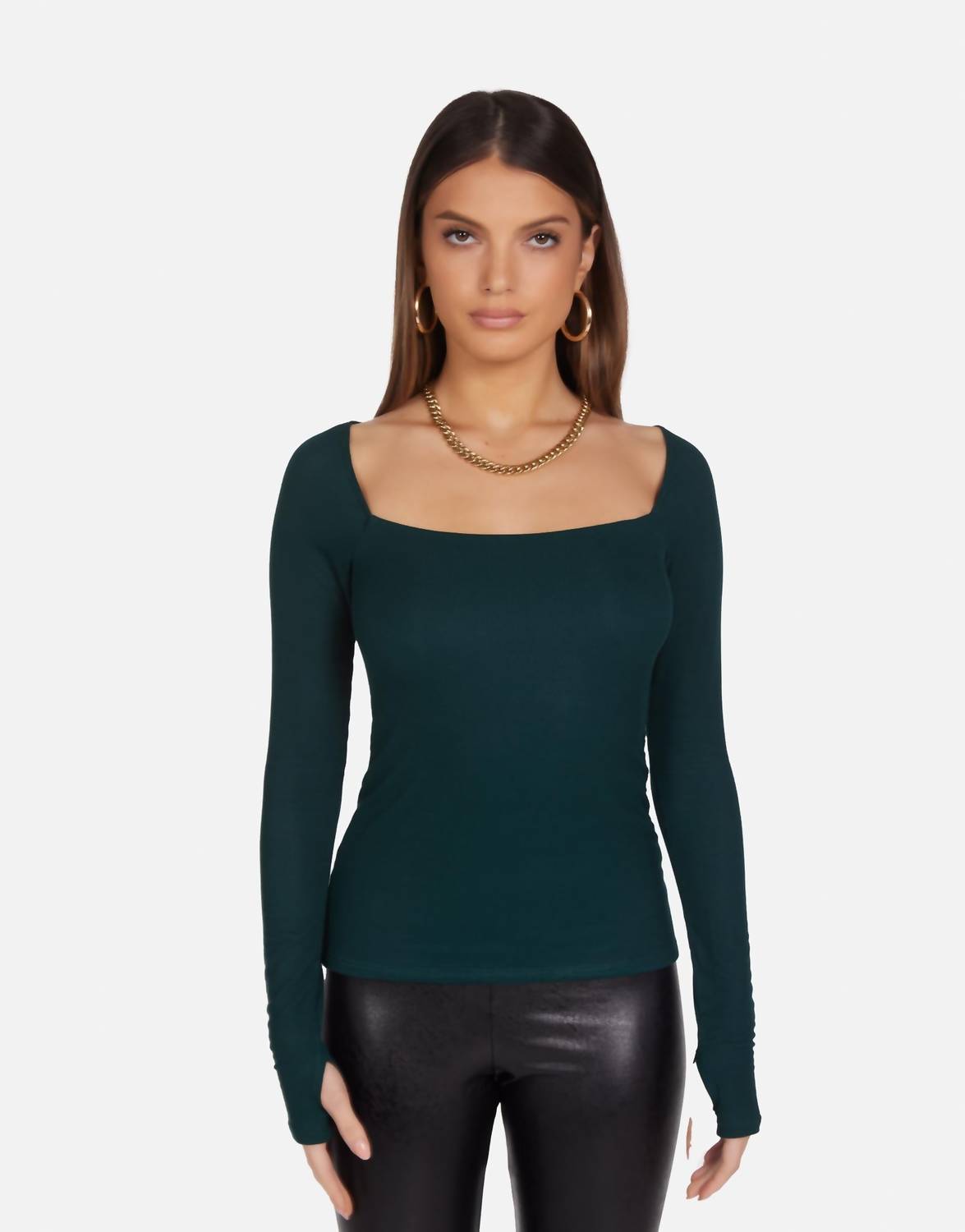 Michael Lauren - Kaleb Long Sleeve Square Neck Top