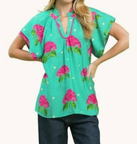 Umgee - U-Neck Frill Collared Top