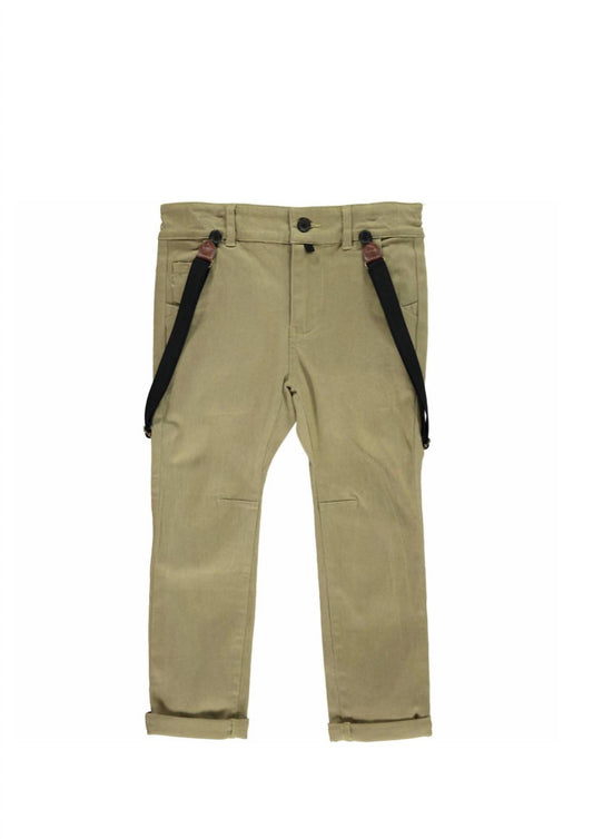 Me & Henry - Boy's Woven Trousers With Removable Suspenders / Braces