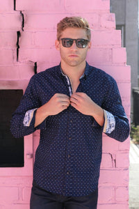Eight X - Dots Button Down Print Shirt With Trim