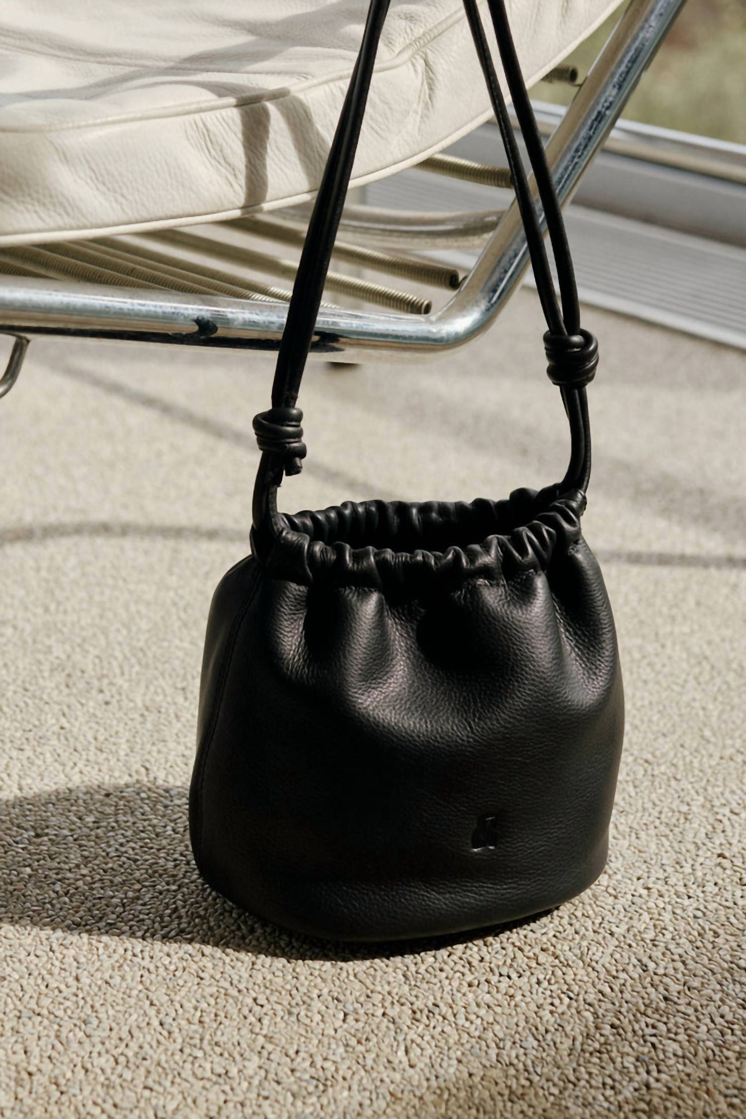 Indi & Cold - Women's Gathered Leather Bag