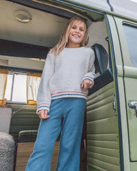 feather 4 arrow Girls Meadow Bell Bottoms in dusty blue - kids' item - alternate view