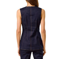 Lalavon - Sleeveless Button-down Top