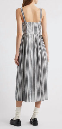 THE GREAT. The Reyes Dress in parchment stripe - women's dress - view 4