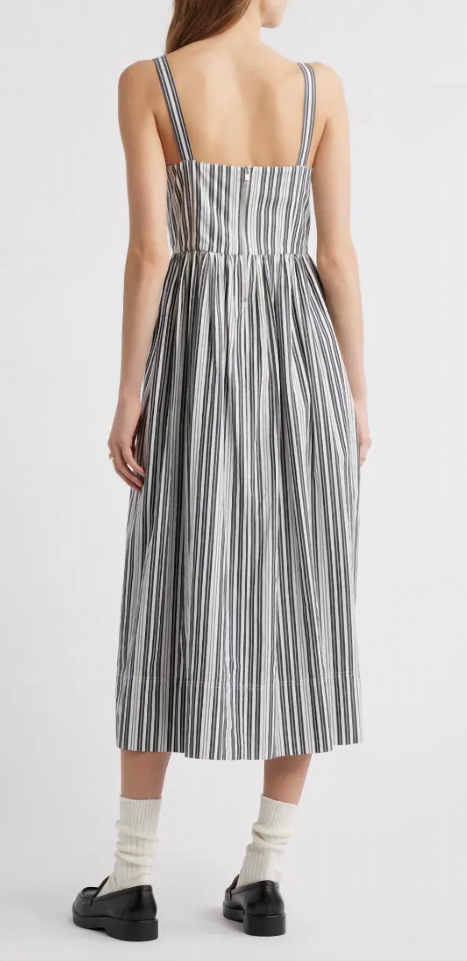 THE GREAT. The Reyes Dress in parchment stripe - women's dress - view 4