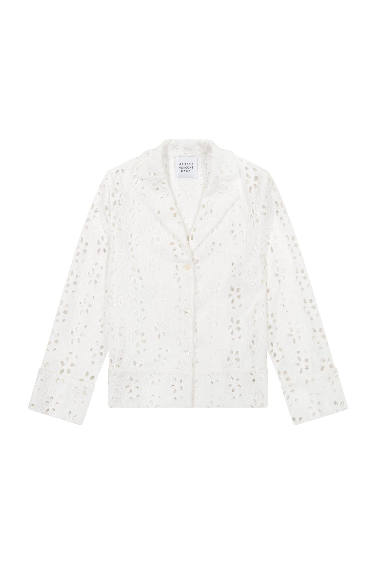 Marina Moscone - Women's Cotton Eyelet Pajama Set