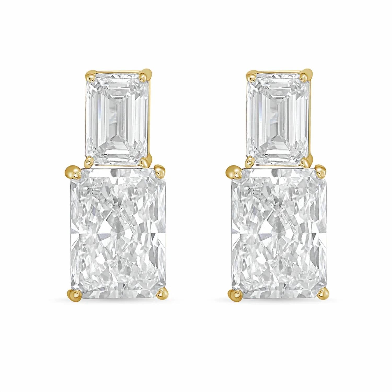 Diana M Jewels - Women's Emerald Lab-Grown Diamond Stud Earrings (5.00 Ct TCW) - Statement