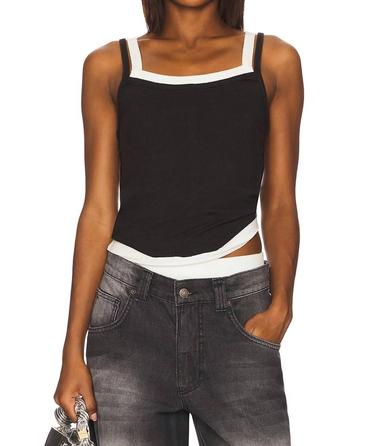 Free People Twofer Tank Top in black - women's tank top