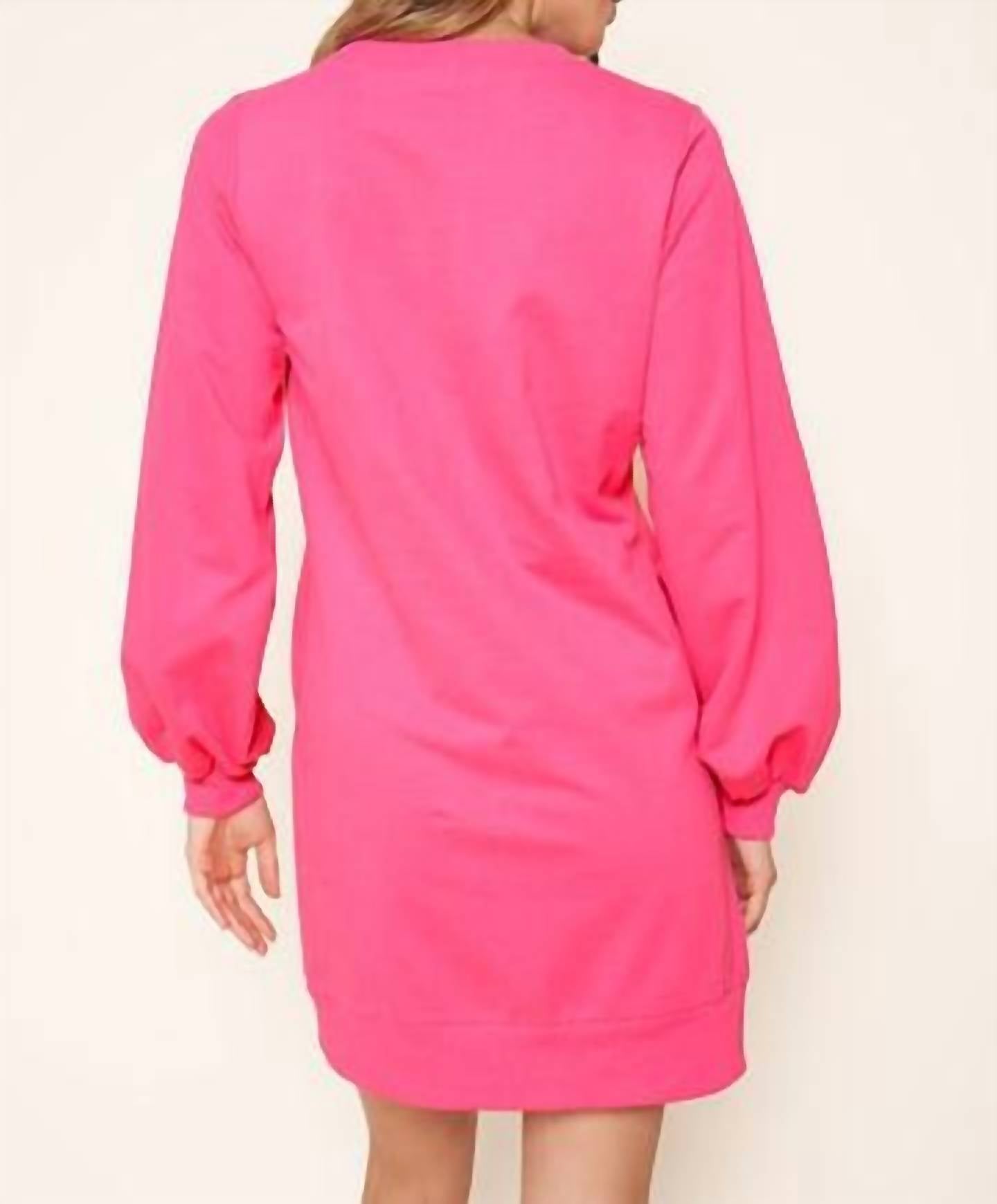 Sugarlips - Deanna Balloon Sleeve Sweatshirt Mini Dress