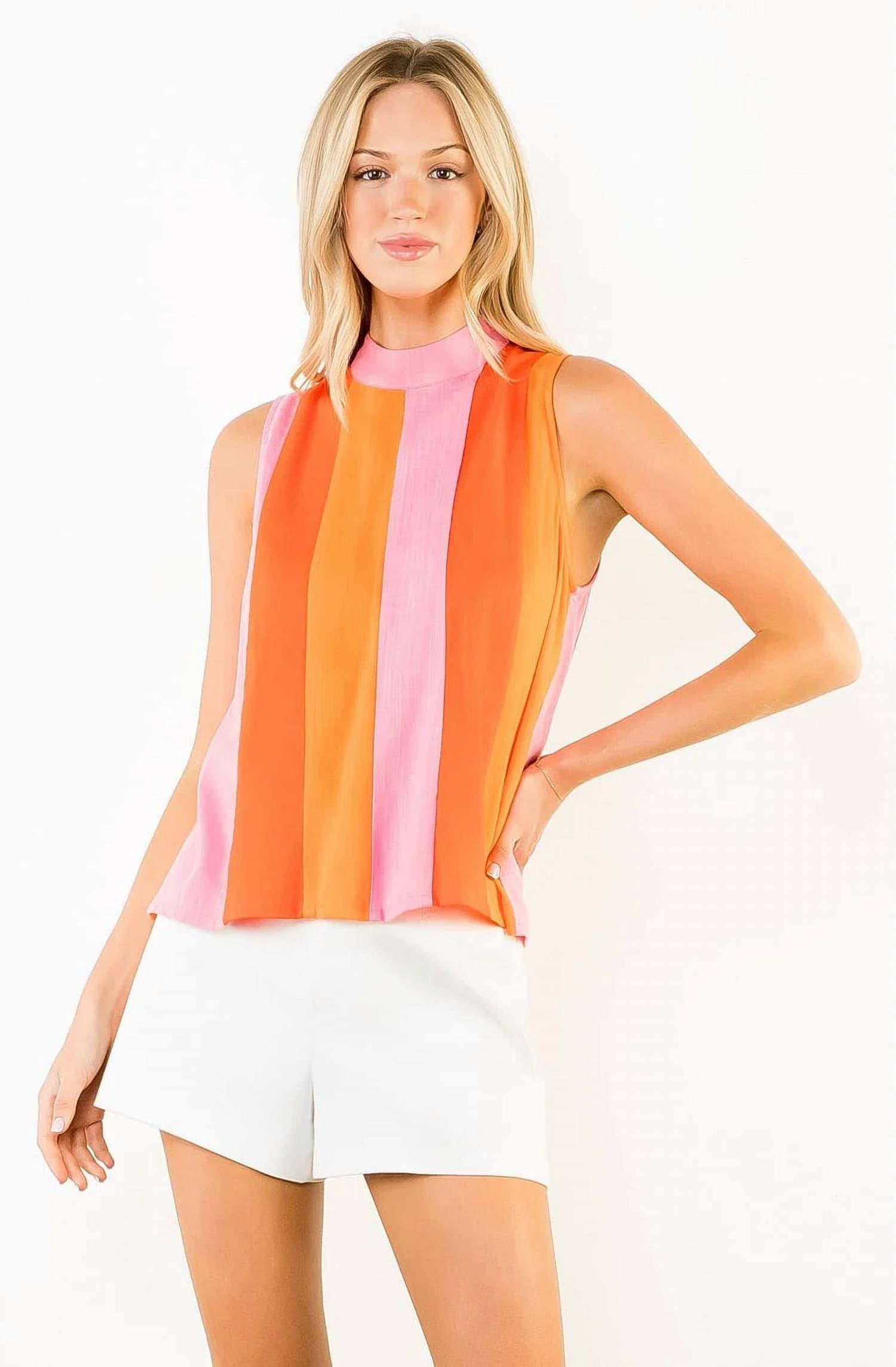 Thml - Sorbet Bow Sleeveless Top