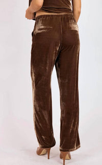 SAGE THE LABEL Twilight Spell Velvet Trouser in mocha - women's pants - view 4