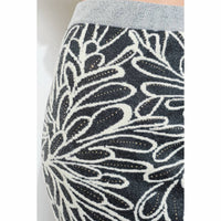 Ina Fashion - Glitter Detail Abstract Jacquard Knit Midi Skirt