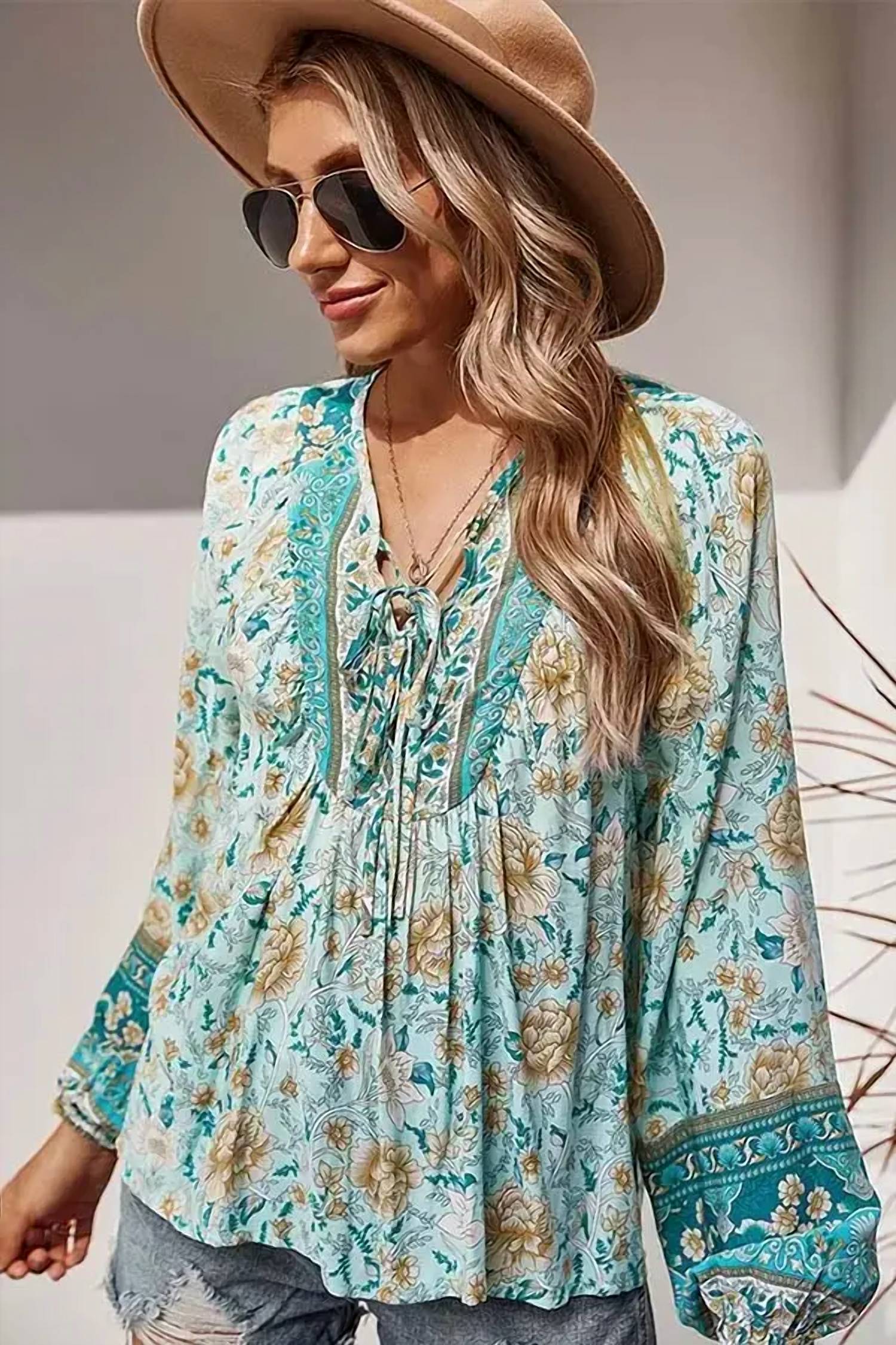Esley Collection - Bohdi Boho Floral Blouse