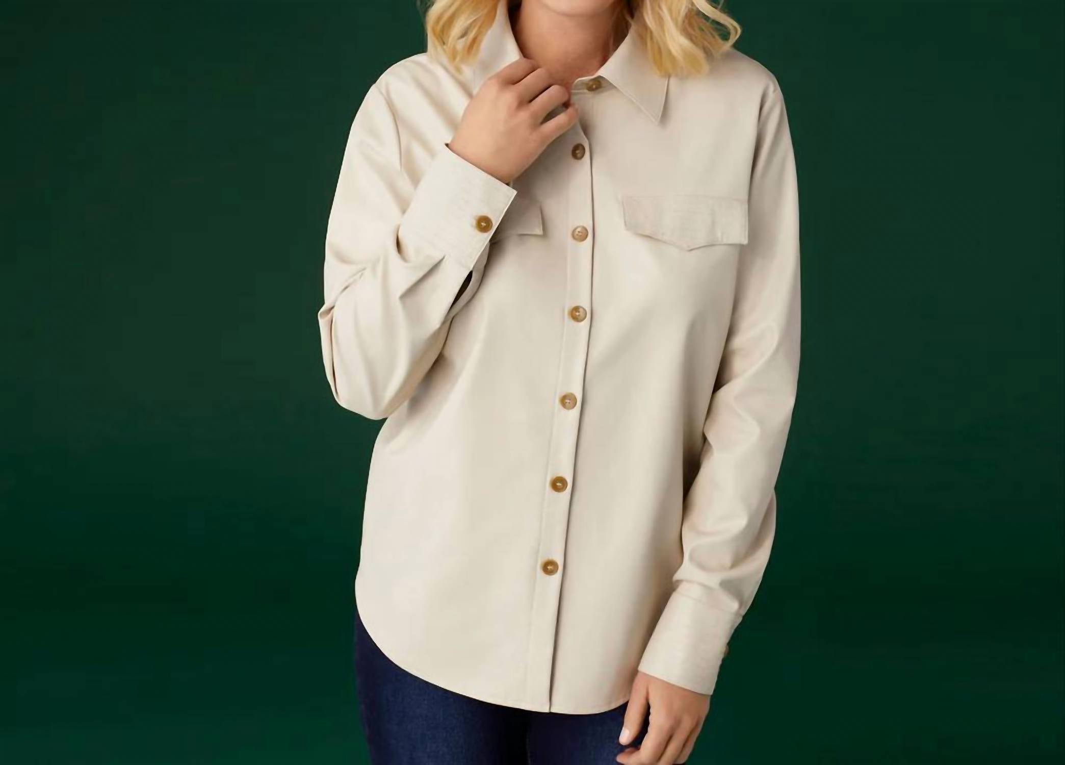 Coco + Carmen - Ashton Faux Leather Shirt