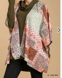 Umgee - Flirty Fall Mixed Print Kimono