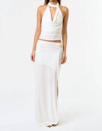 Blue Blush Married In Mykonos Maxi Skirt Set in mykonos maxi skirt set in white - women's skirt