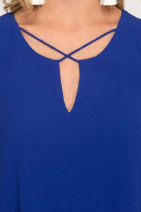 She + Sky - Sleeveless Lined With Crisscross Neck Detail Dress
