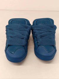 LANVIN Men's Curb Xl Padded Leather Low Top Sneakers in ocean blue - men's sneaker - view 7