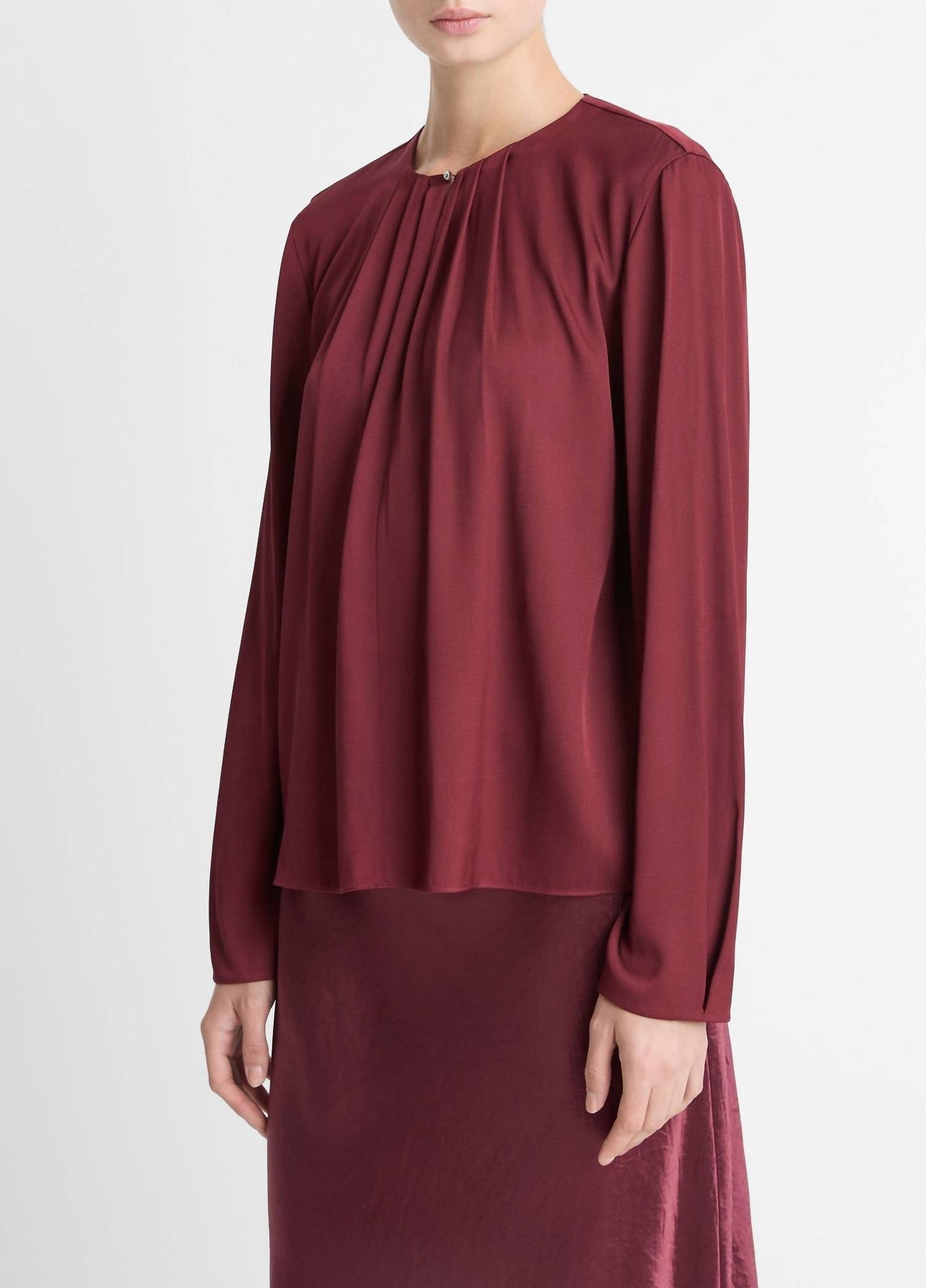 Vince - Pleated Neck Blouse