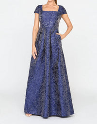 Kay Unger Ophelia Gown in navy - women's dress - view 4