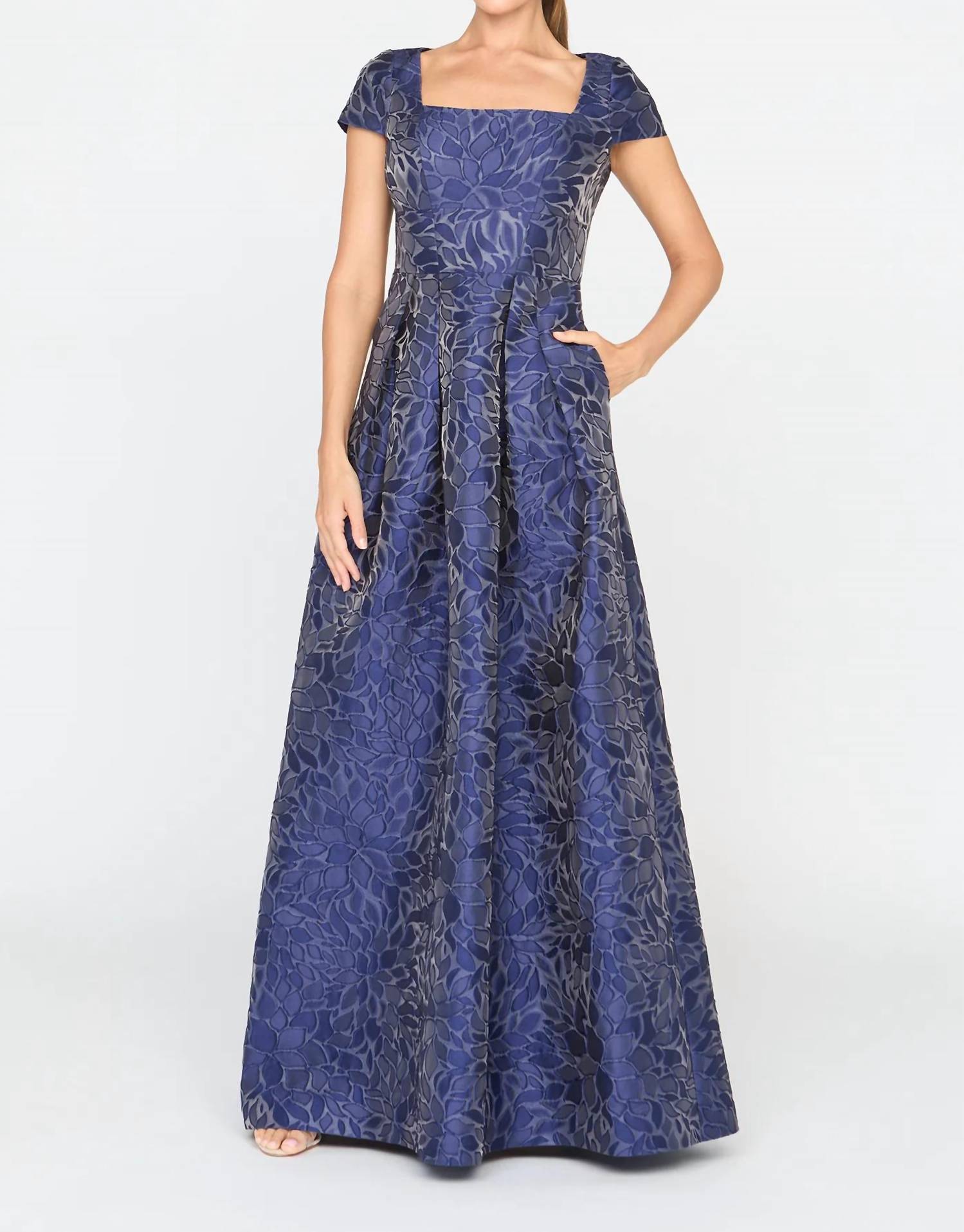 Kay Unger Ophelia Gown in navy - women's dress - view 4