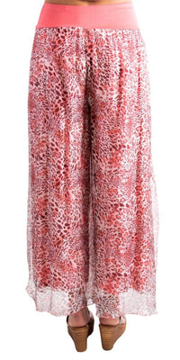 Gigi Moda - Jasmin Cheetah Slit Wide Leg Pants