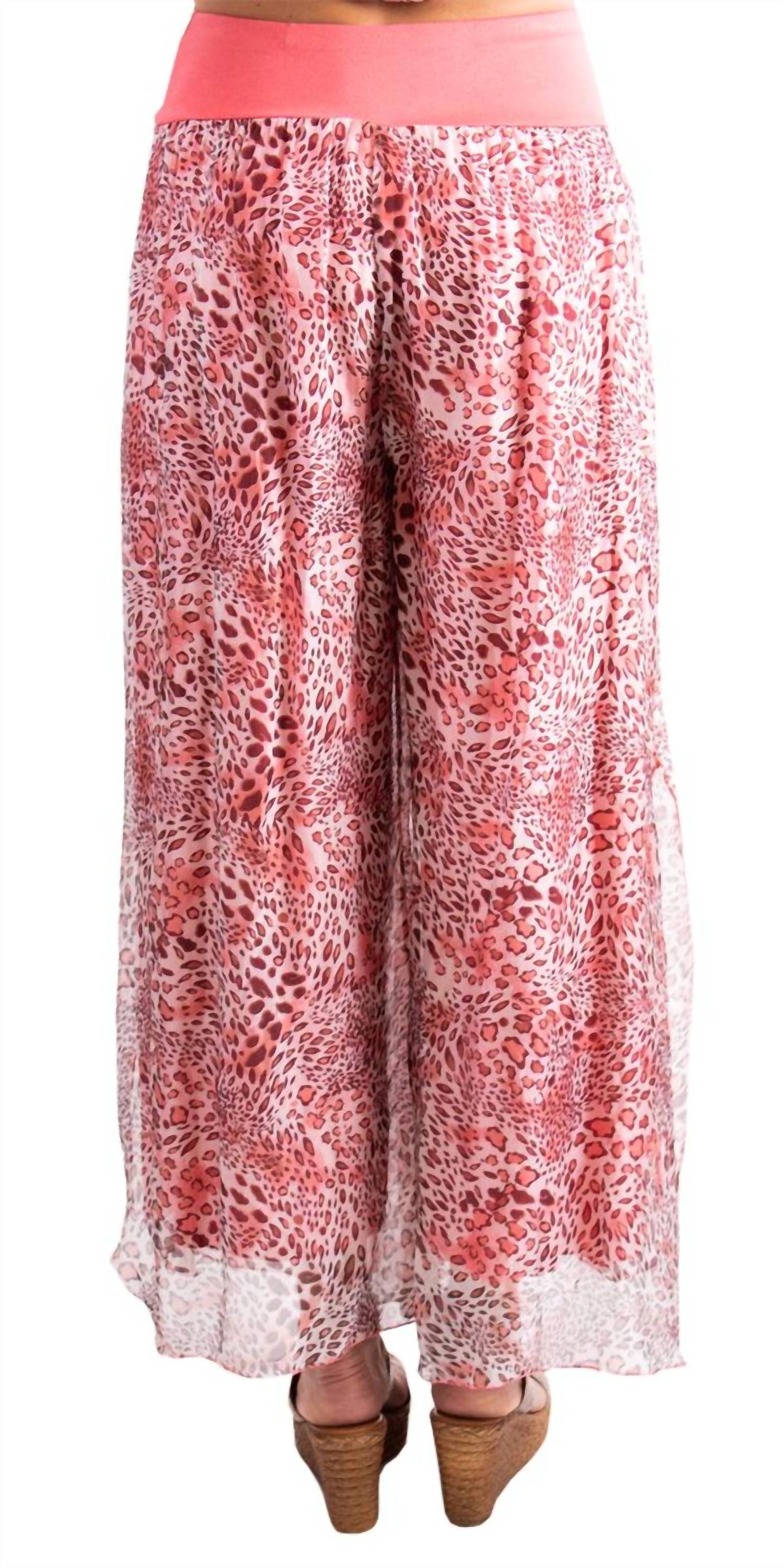 Gigi Moda - Jasmin Cheetah Slit Wide Leg Pants