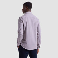 Bugatchi Uomo Small Geometric Print 8 Way Stretch Shirt in wood rose - men's shirt - alternate view