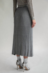 SSKEIN Adeline Midi Skirt in grey ivory - women's skirt - alternate view