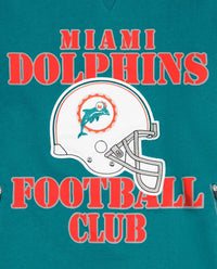 Starter - Men's Miami Dolphins Crew Neck Sweatshirt With Zip Pockets