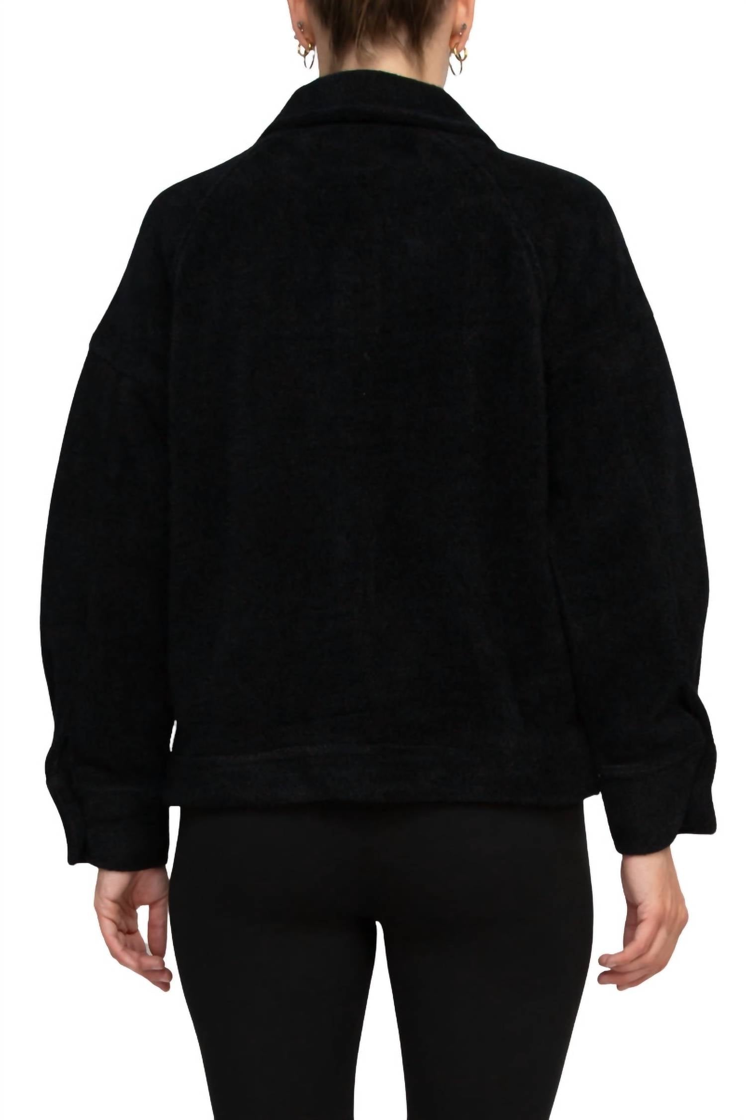 Velvet Heart - Collared Button Down Knit Jacket