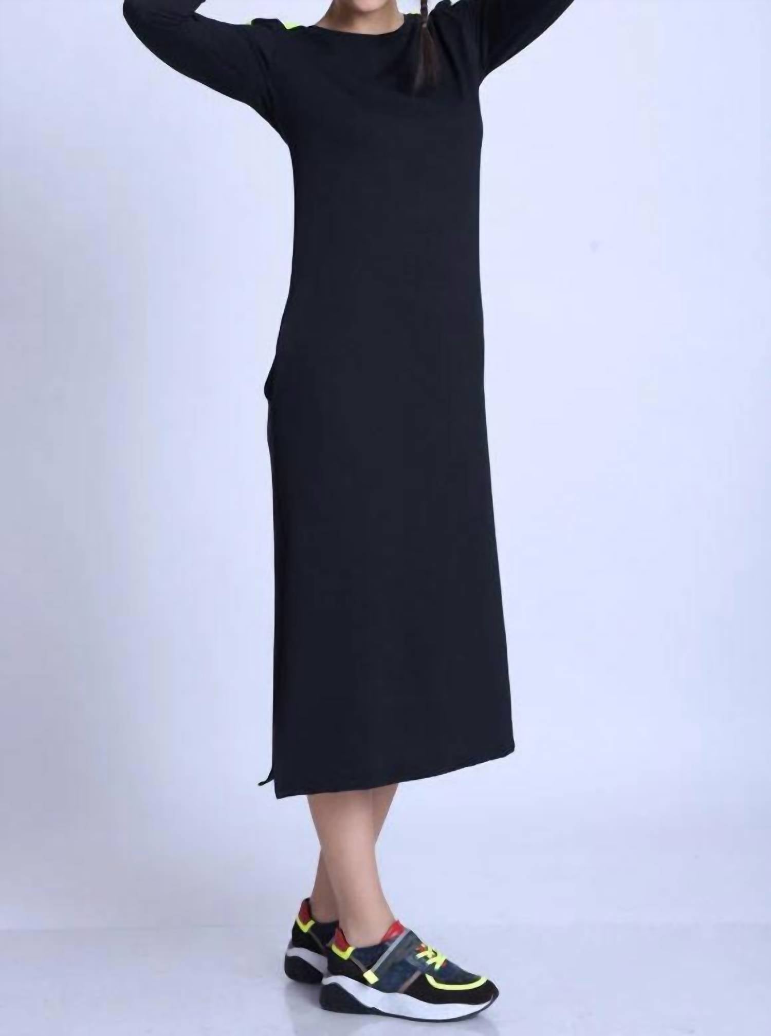 Metamorfosi - Long Sleeve Casual Dress With Neon Details