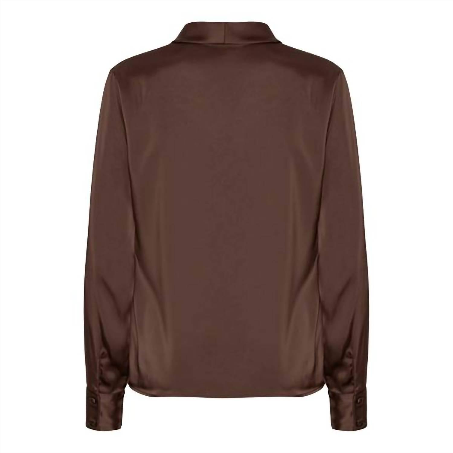 Karmamia Audrey Blouse in semi rich brown - women's blouse - alternate view