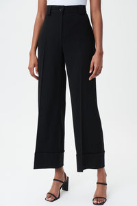 Joseph Ribkoff - Woven Wide-legged Twill Cuff Pants