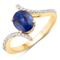 Diana M Jewels Women's Oval Natural Sapphire Fashion Ring (2.42 Ct) - Classic Plus in 18k yellow gold - women's jewelry
