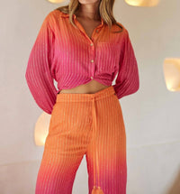 Z&L Europe Sunset Shirt in blush pink to dusky orange - women's shirt