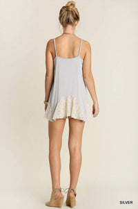 Umgee - Lace Flared Tank Top