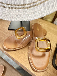 Bamboo Women's Alta Slide in clear - women's flats - detail view