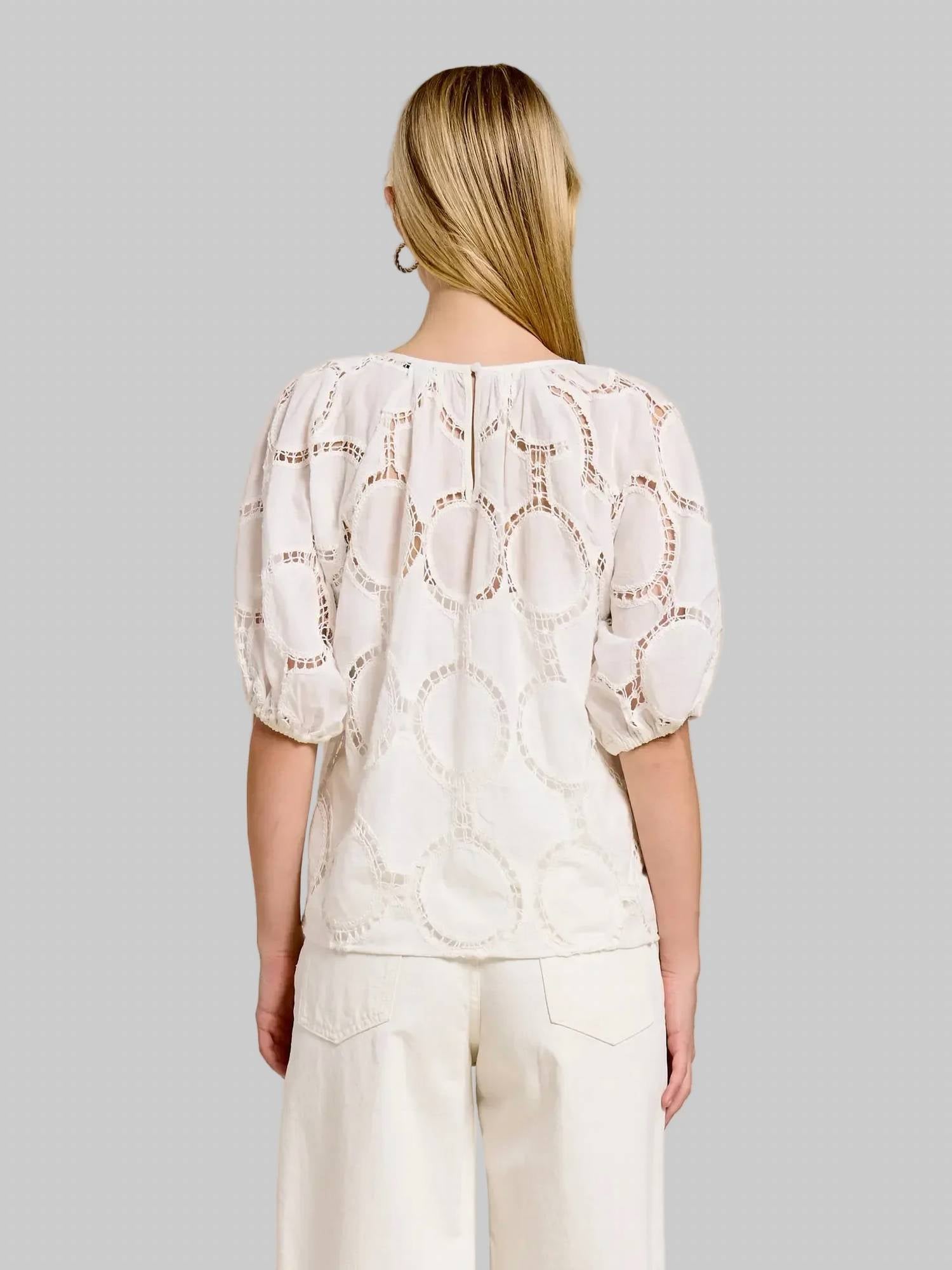 Flat White - Bloom Eyelet Blouse