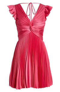 Moon River - Pleated Satin Mini Dress