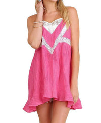 Umgee - Ruffle & Lace Sleeveless Tunic
