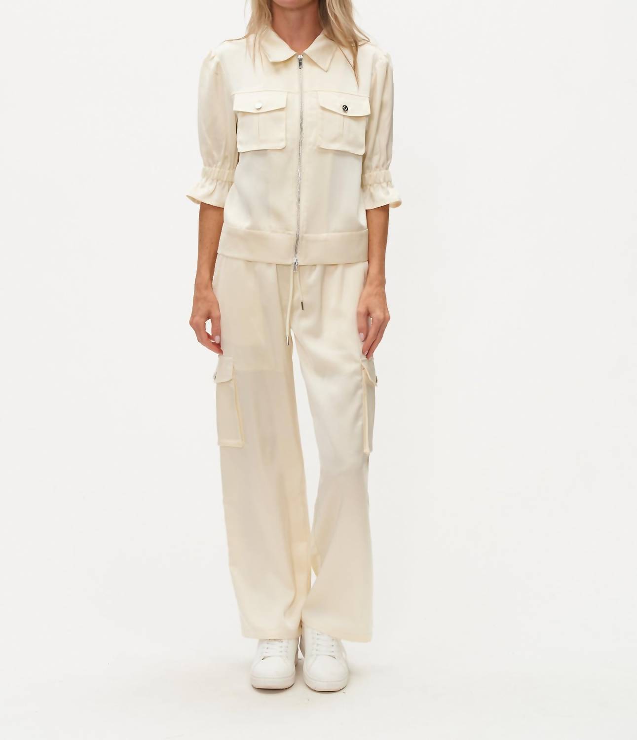 SIX/FIFTY Anna Three Quarter Sleeve Jacket in vanilla cream - women's jacket - view 4