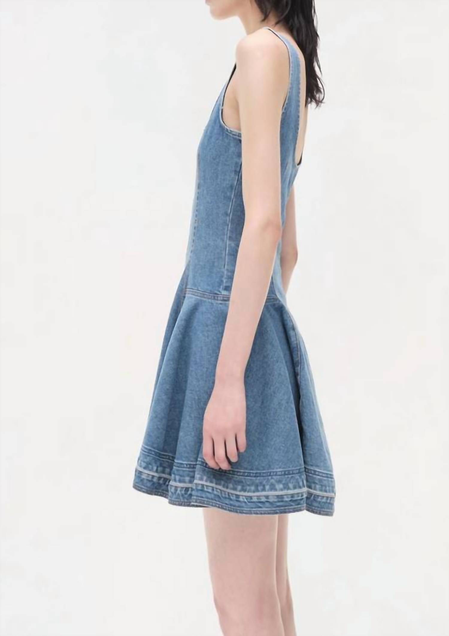 SIMKHAI Eleodra Denim Mini Dress in zanpa 1 - women's dress - alternate view
