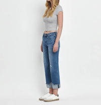 Flying Monkey - Mid Rise Raw Cuffed Hem Jeans