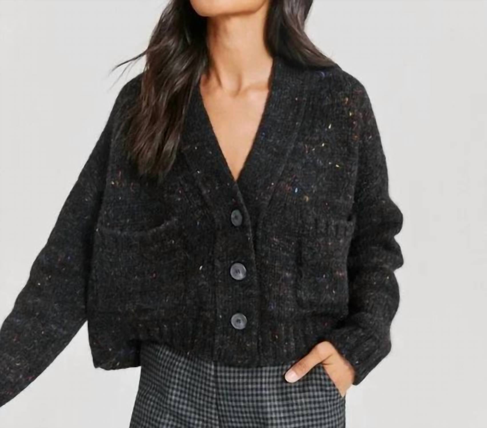 Something Navy - Chunky Cropped Cardigan