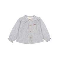 Búho - Girl's Hello Embroidered Stripes Blouse