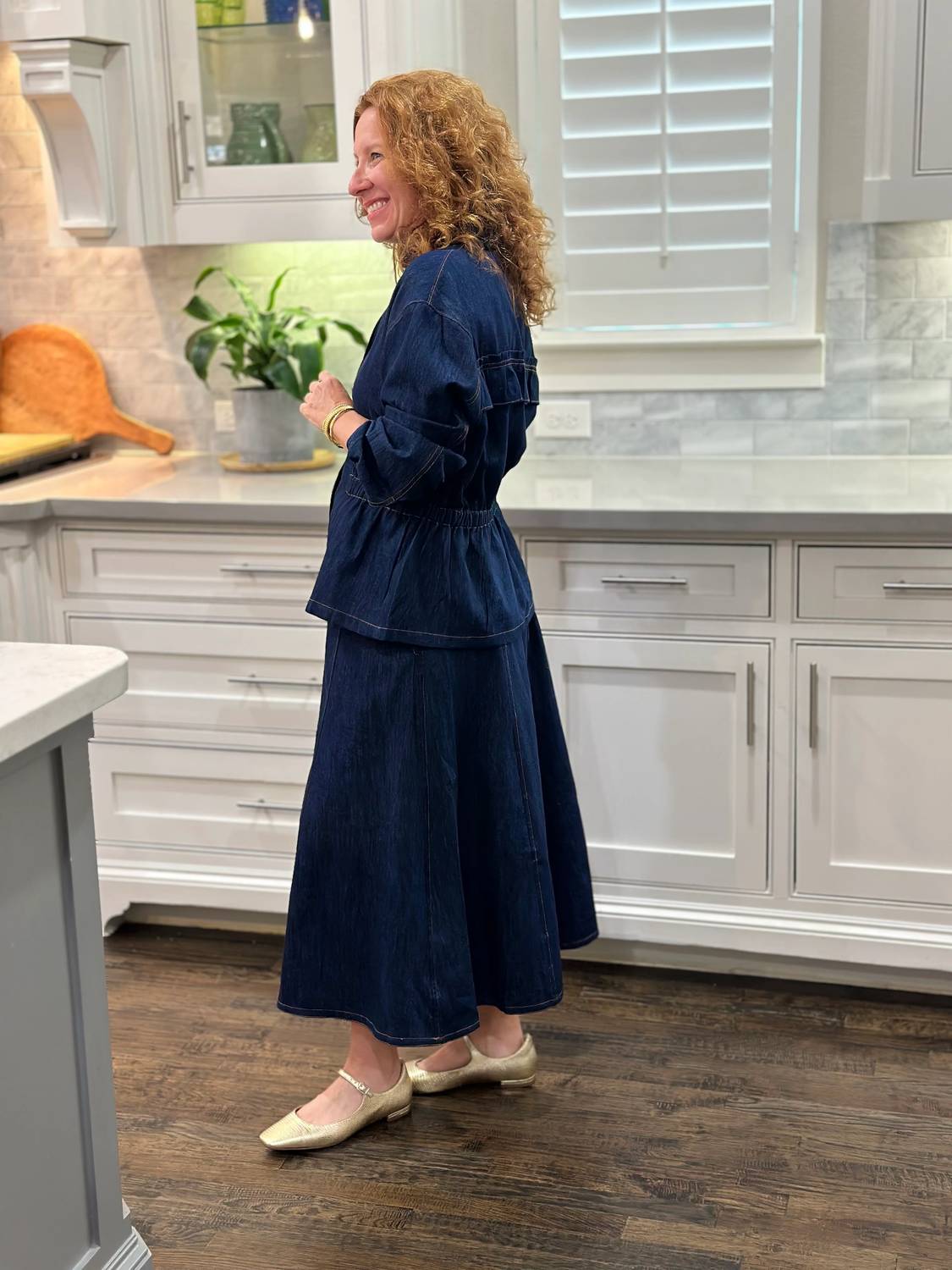 Emily Lovelock - Ellie Denim Button Front Blouse