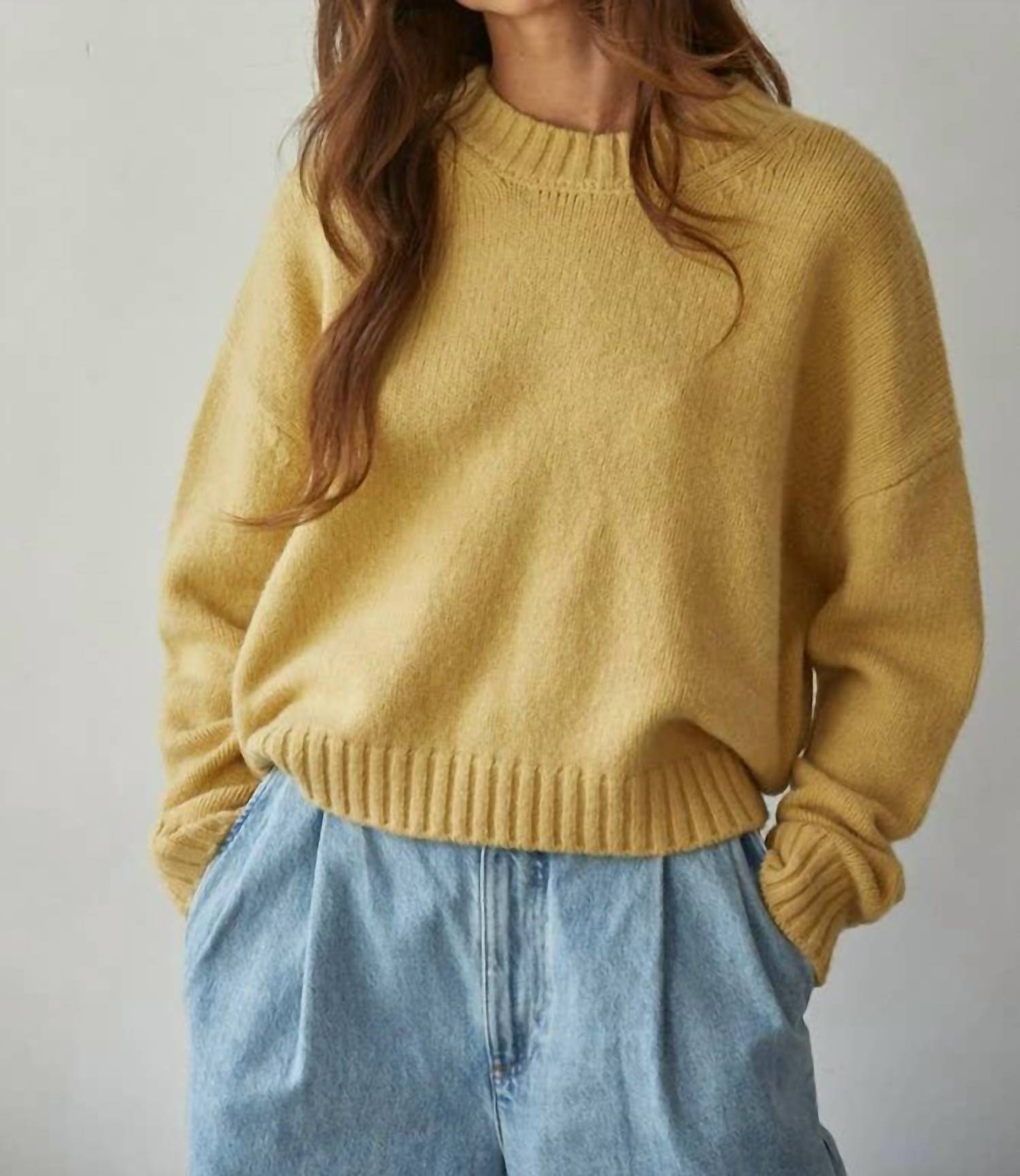 By Together - Knit Sweater Crew Neck Long Sleeve Pullover Top