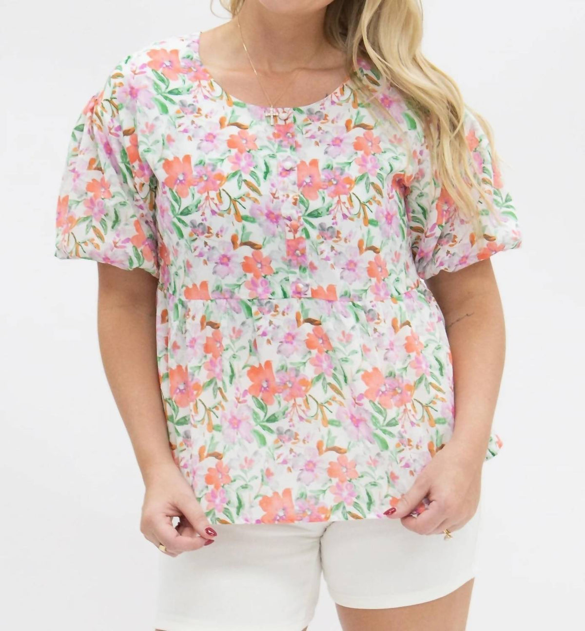 Grace + Emma - Emma Floral Puff Sleeve Top