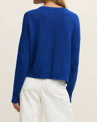 Z Supply Sienna Palm Sweater in nautical - women's sweater - detail view